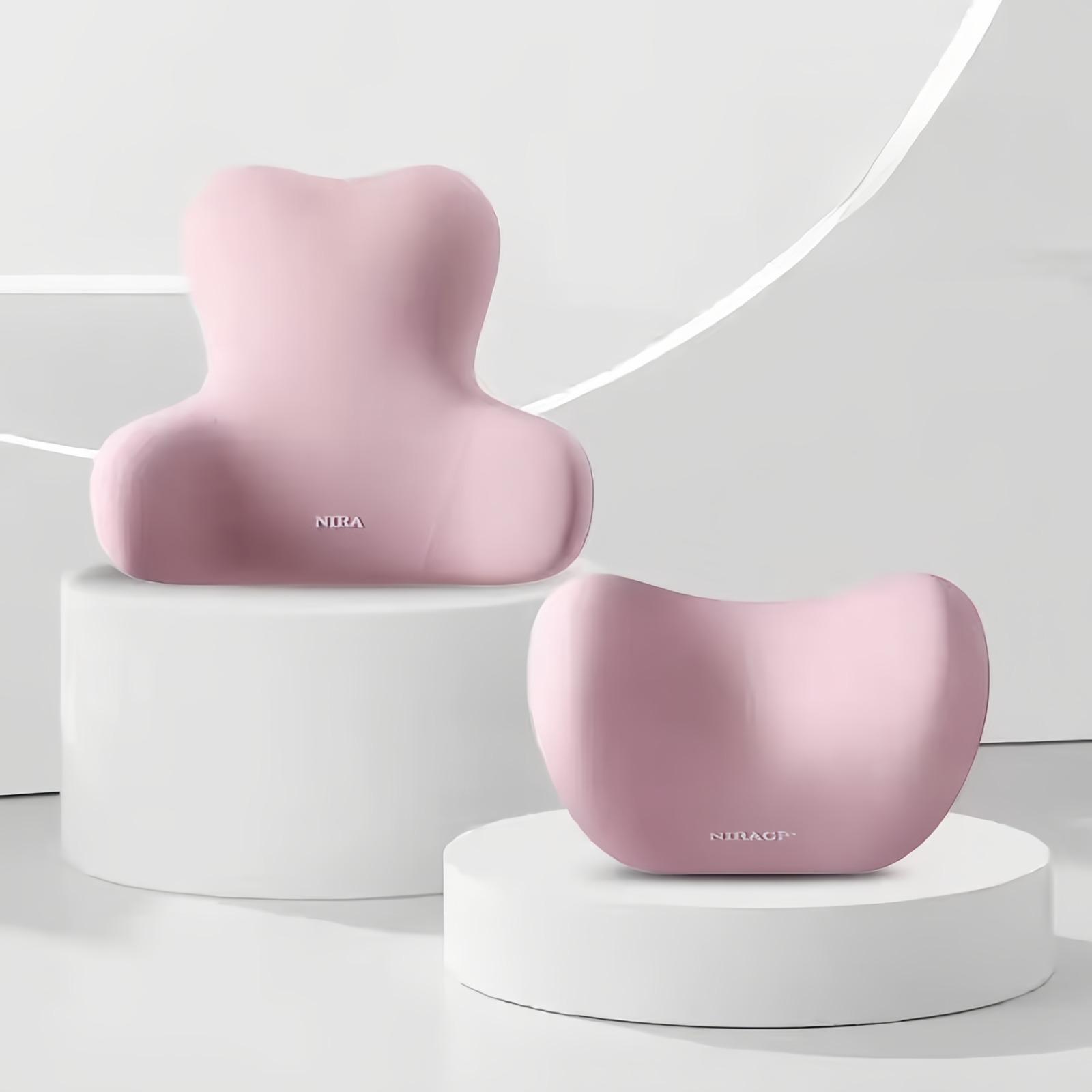 

2 шт. Автомобильный подголовник, поясничная поддержка, автомобильная подушка для шеи/поясничная подушка, спинка водительского сиденья, автомобильная подушка для вождения, поясничная поддержка, подушка для снятия усталости розовый