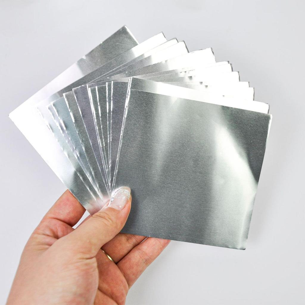 DIY Crafts Foil Paper Set Thick Tinfoil Flashing Roll Metal Sheets Silver Gold Shimmer Shiny Embossing Engraving Painting Kit
