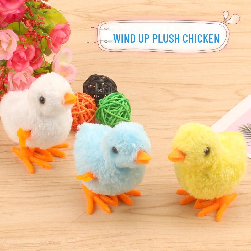 80s Retro Wind-up Jumping Chick Educational Toy for Kids 7.3*5.5*4 cm