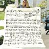 1pc Vintage Musical Note Print Flannel Blanket - Ultra-Soft Machine Washable All-Season Throw for Home, Office, Camping & Travel - Cozy Gift Idea, Art