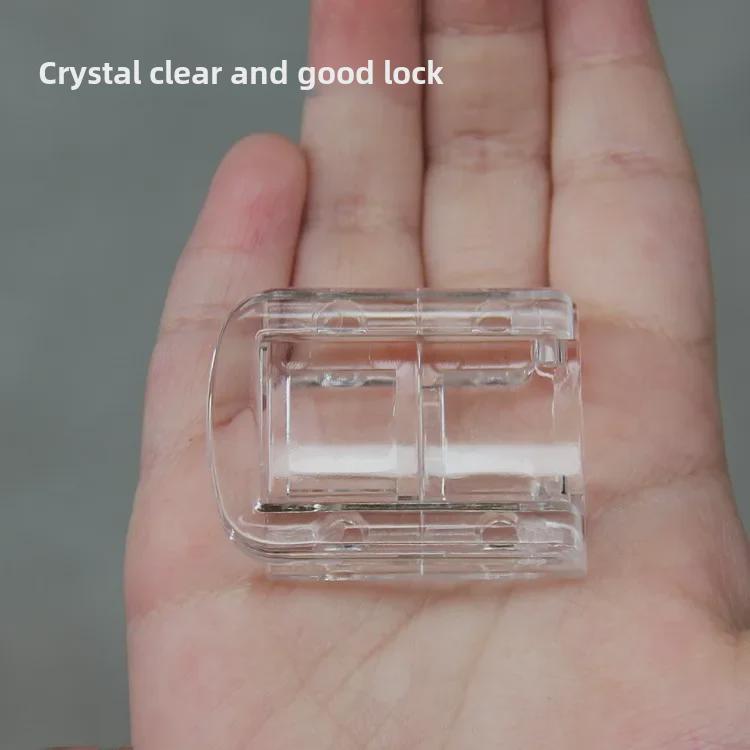 Transparent Acrylic Adhesive Lock: Punch-Free Organic Glass Door Lock, Strong Pet Door Protection.