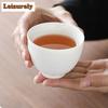 1 PC Boutique Suet Jade White Porcelain Teacup Handmade Embossed Heart Sutra Tea Cup Travel Tea Bowl Master Cup Meditation Cup