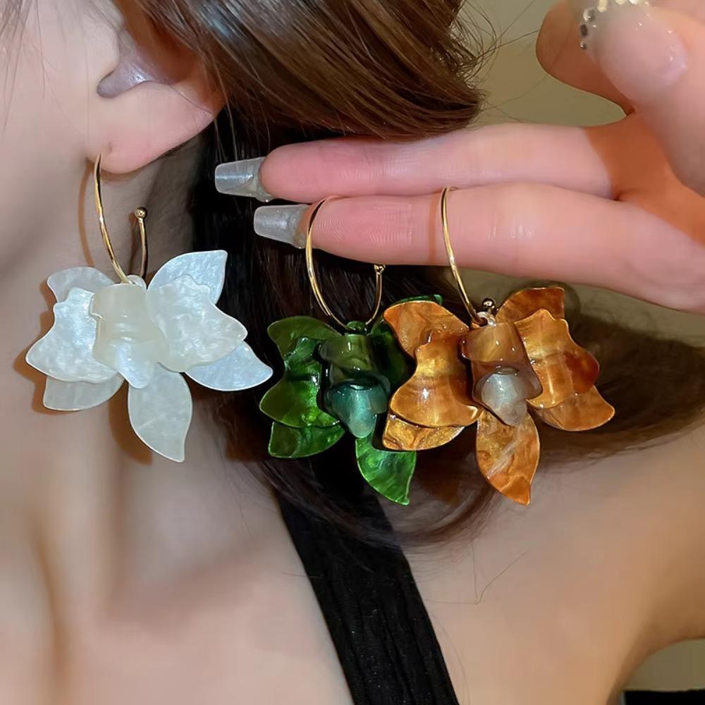 Acrylic Earrings Stud Floral Flower Drop Earring New Petal Earrings  Ladies Girls