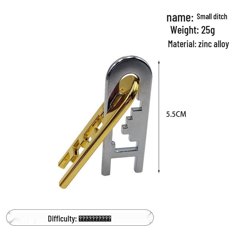 Zinc Alloy Kongming Puzzle Lock: Disentanglement Ring Educational Toy