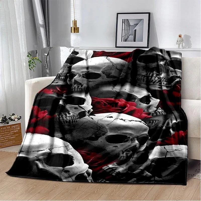 D Printed Skull Series Throw Blanket  Perfect for Sofa Bed Travel or as a Birthday Gift for Kids