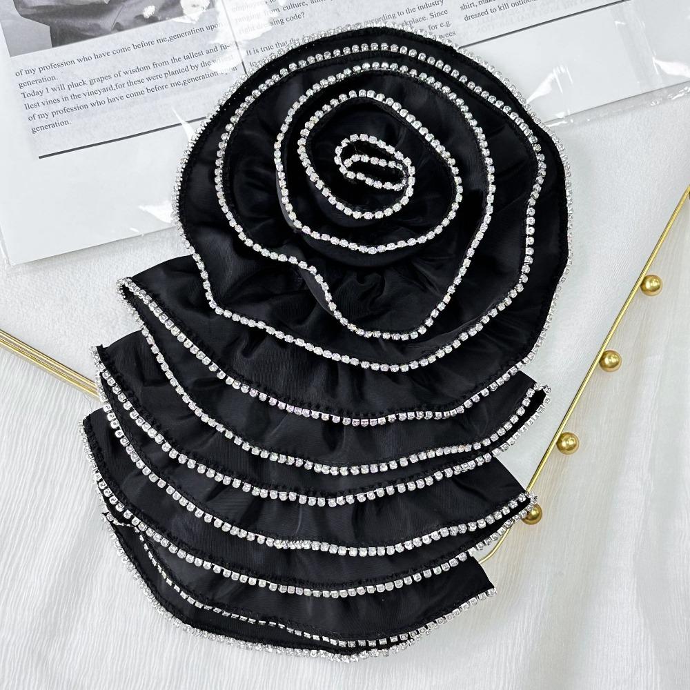3D Flower Appliques Chest Floral Clothing Patches DIY Satin Fabric Clothing Applique  For Women