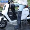 High Tube Over Knee Waterproof Shoes Cover Cycling Rain Boot Shoes Pants Protectors Reusable Anti Slip Rainproof Black Overshoes