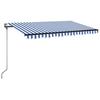 Exclusive House - Automatic LED Wind Sensor Awning 450x350 Cm Blue and White