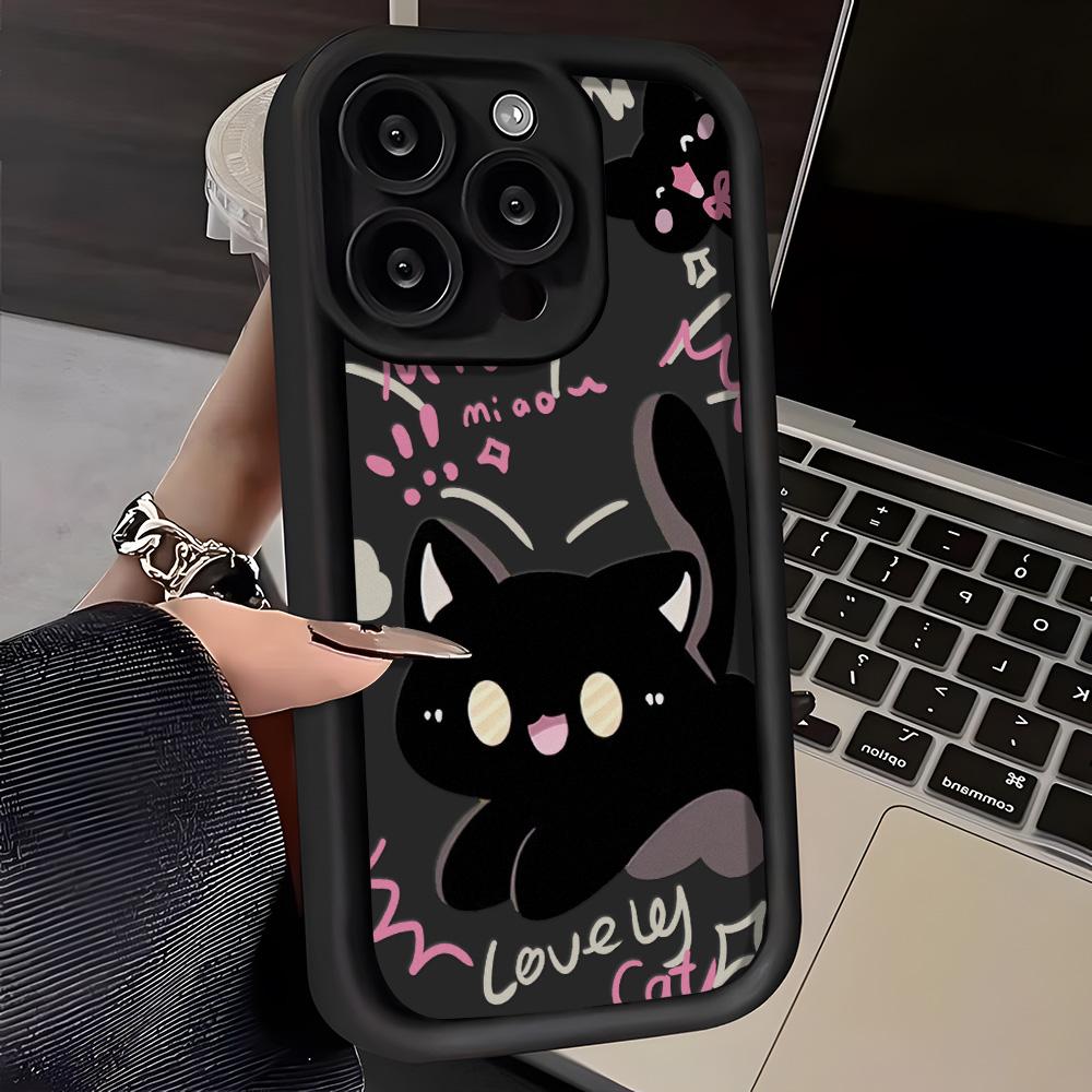 Soft TPU Phone Case For IPhone 17 Pro Max 11 13 16 15 14 12 Air 17 pro Max 16 Pro Max Shockproof Cat Animal Painted Funda Cover