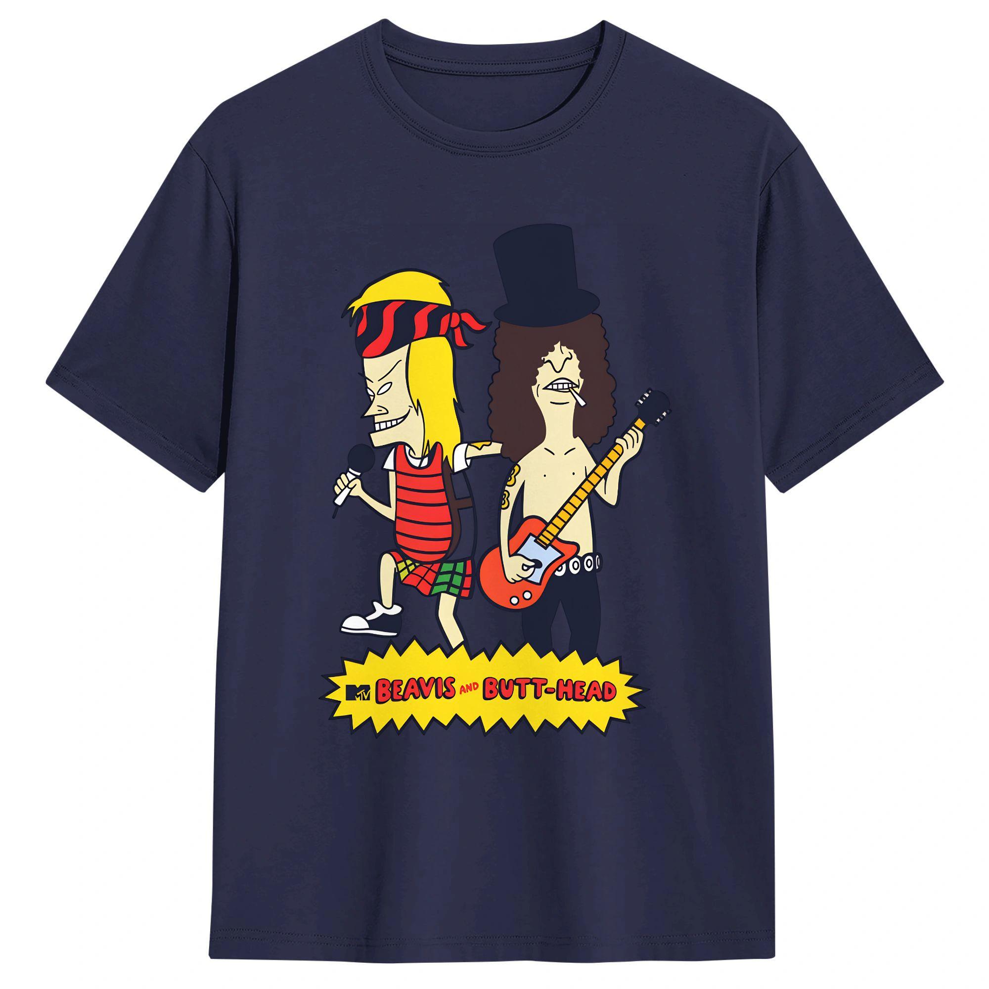 

Beavis and ButtHead T Shirt Summer Cotton T Shirts For Adult Harajuku Casual Tee Shirt Short Sleeve Street Style Top Tees 4XL