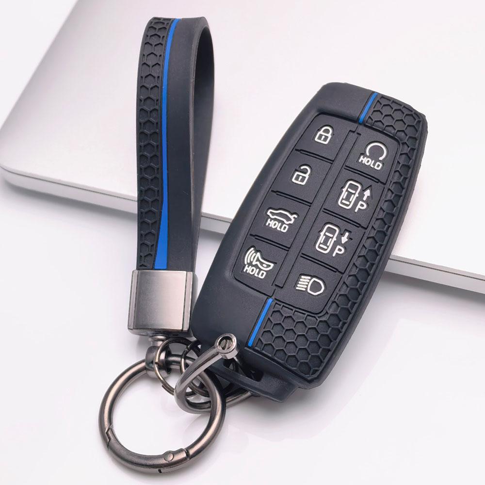 Premium Silicone Car Key Fob Cover For Hyundai I30 K2 K5 For KIA Optima K5 K3 With Keychain Soft Silicone Car Interior Accessories