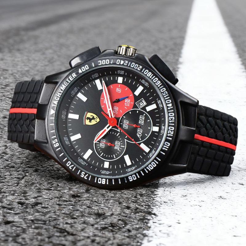 Fashion Men Women Watche Quartz Wristwatches Silicone Sports Clock Gifts For Ferrari 458 488 599 612 FF F12 Decoration Accessory