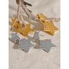 Yhpup New Stainless Steel Pentagram Star Dangle Earrings Bijoux Women Simple Metal Rust Proof Trendy Daily Gold Color Jewelry