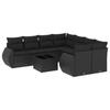 VidaXL Salon de Jardin avec Coussins 9 pcs, Canapés de Terrasse, Ensemble de Meubles de Patio, Mobilier d'Extérieur, Noir 3253492