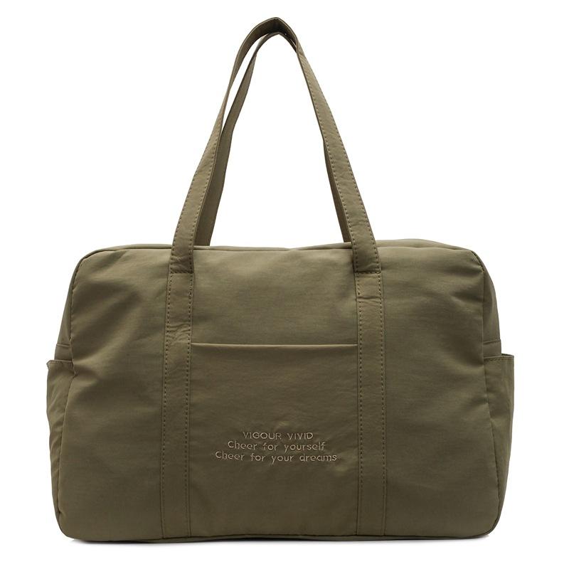 

Women s tote bag large capacity casual simple shoulder bag fresh lazy style fitness vacation portable shoulder bag зелений