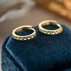 Hollow Heart Pattern Gold Tone Hoop Earrings for Women Delicate Minimalist Earrings for Daily Casual Wear