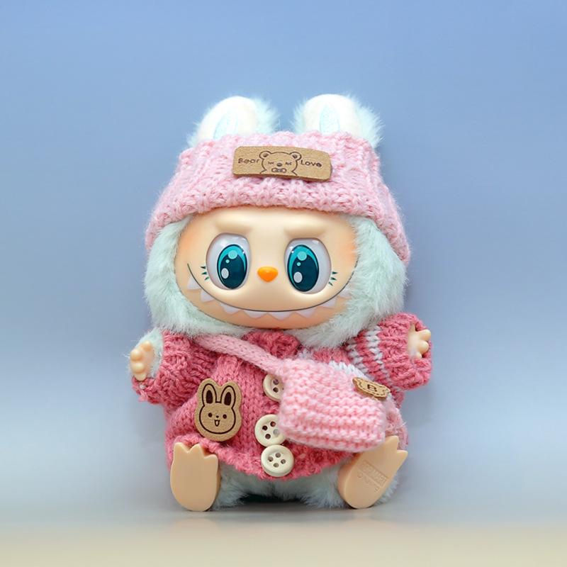 

Лабубу Тканевая Подвеска Пуговица Вязаный Свитер Лабубу Шляпа Кукла Запасной Набор для Детской Одежды