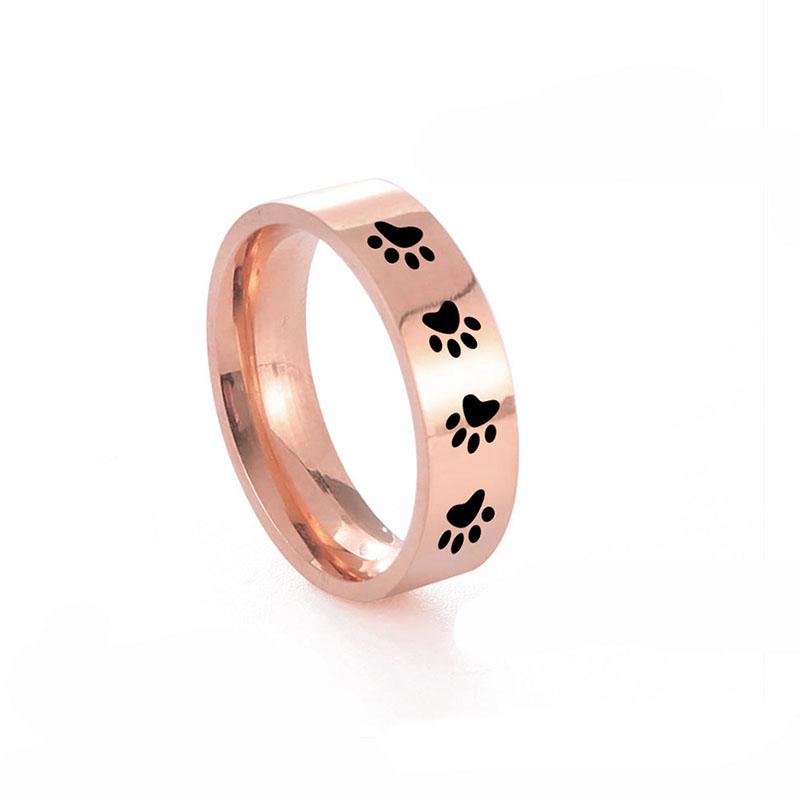 Liebhaber Titanstahl Niedliche Katzenpfoten Ringe Schmuck