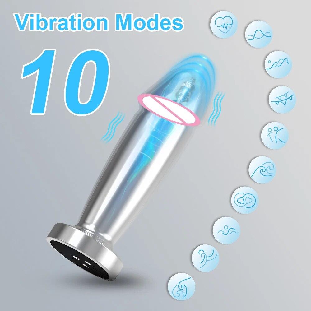 Metal Butt Plug Bluetooth APP Anal Plug Vibrator for Women Remote Control Prostate Massager Anal Trainer Sex Toys for Men Adult