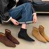 New autumn and winter retro style square head short boots temperament short tube fashion versatile thin short boots women