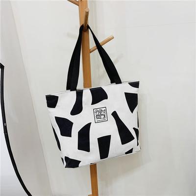 Nieuwe canvas bedrukte dames tas modieuze veelzijdige boodschappentas tote bag grote capaciteit studentenklas schoudertas
