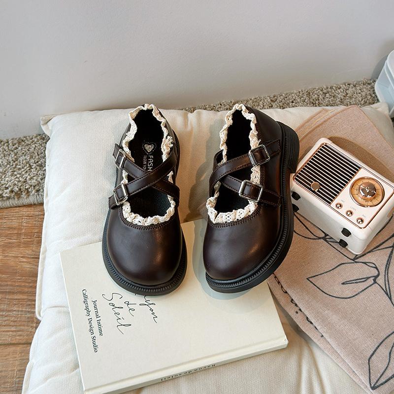 Girls Small Leather Shoes 2025 Autumn New Little Girl Shoes Foreign Style Single Shoes Princess Shoes Soft Sole Medium and Large Children's Leather Sh