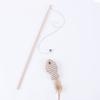 Interactive Cat Toy Wand with Durable Wooden Stick and Plush Mouse Attachment for Indoor Pet Play and Exercise