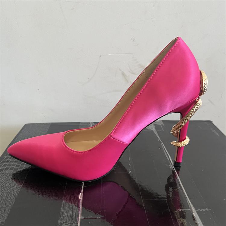 Fashion Luxury Handmade Diamond Snake Shaped Wrapped High Heels Bridal Wedding Dress Banquet Fashion Party Sexy Single Shoes Size 34-43