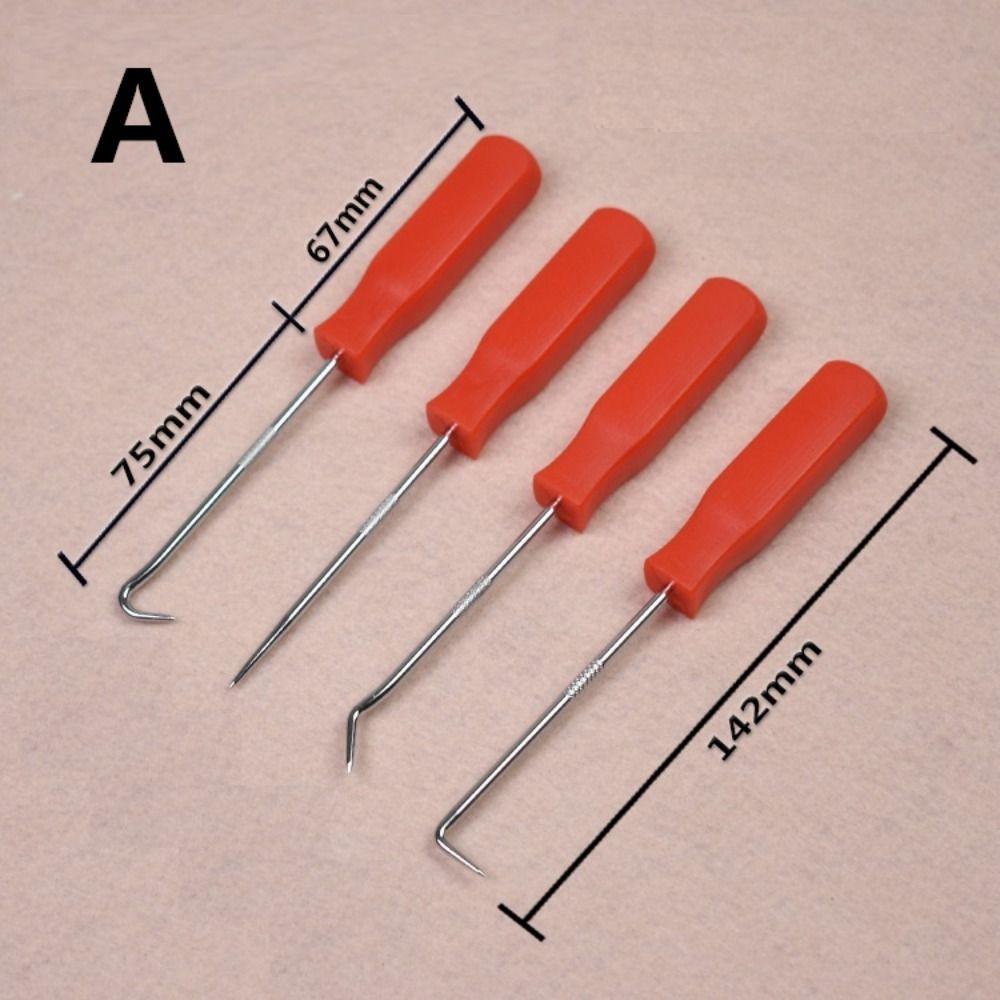 

4pcs Lengthen Pick and Hook Set Durable Vehicle Oil Seal Screwdrivers Set Oil Seal Gasket Puller A