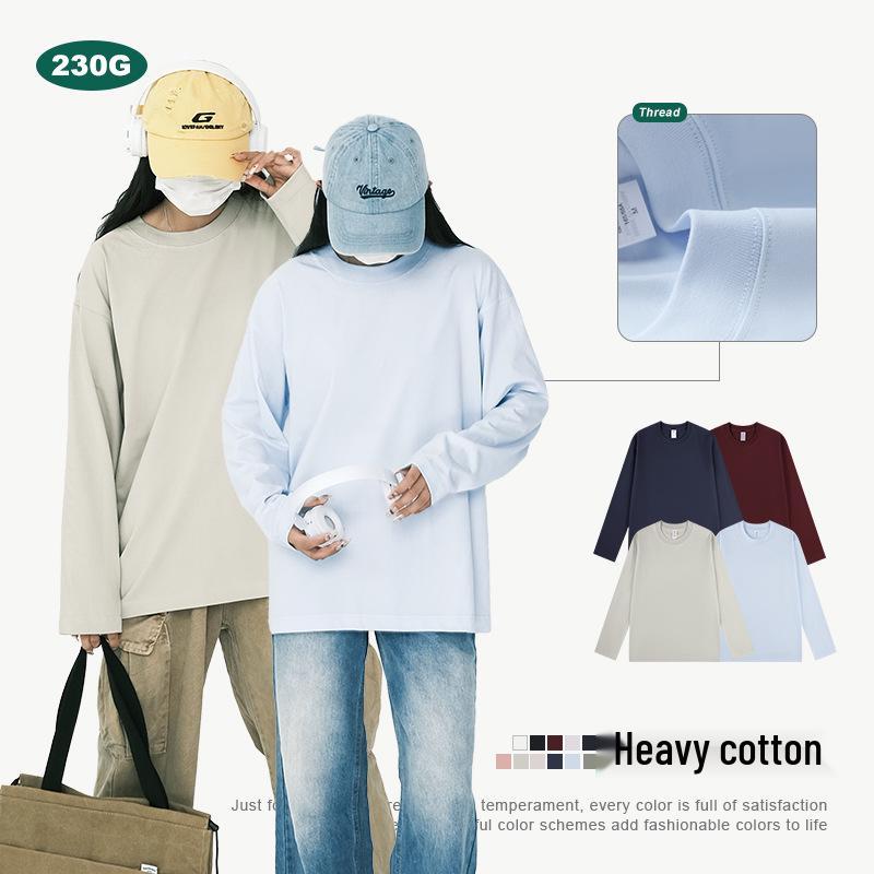 

Women s Pure Cotton Solid Color Long Sleeve Shirt - Versatile Autumn Drop Shoulder Top M (100-115 jin)