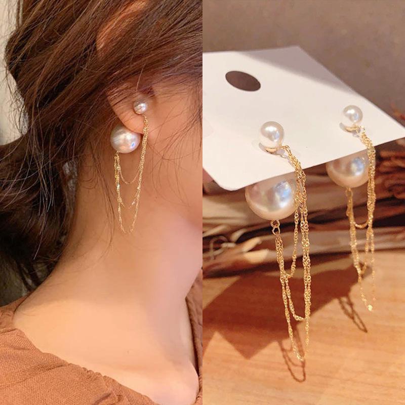 Large Retro 925 Pearl Earrings with Niche Ear Buckles for Women