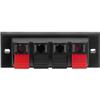Speaker Terminal - 4 Poles - Black - Rectangular - Indoor