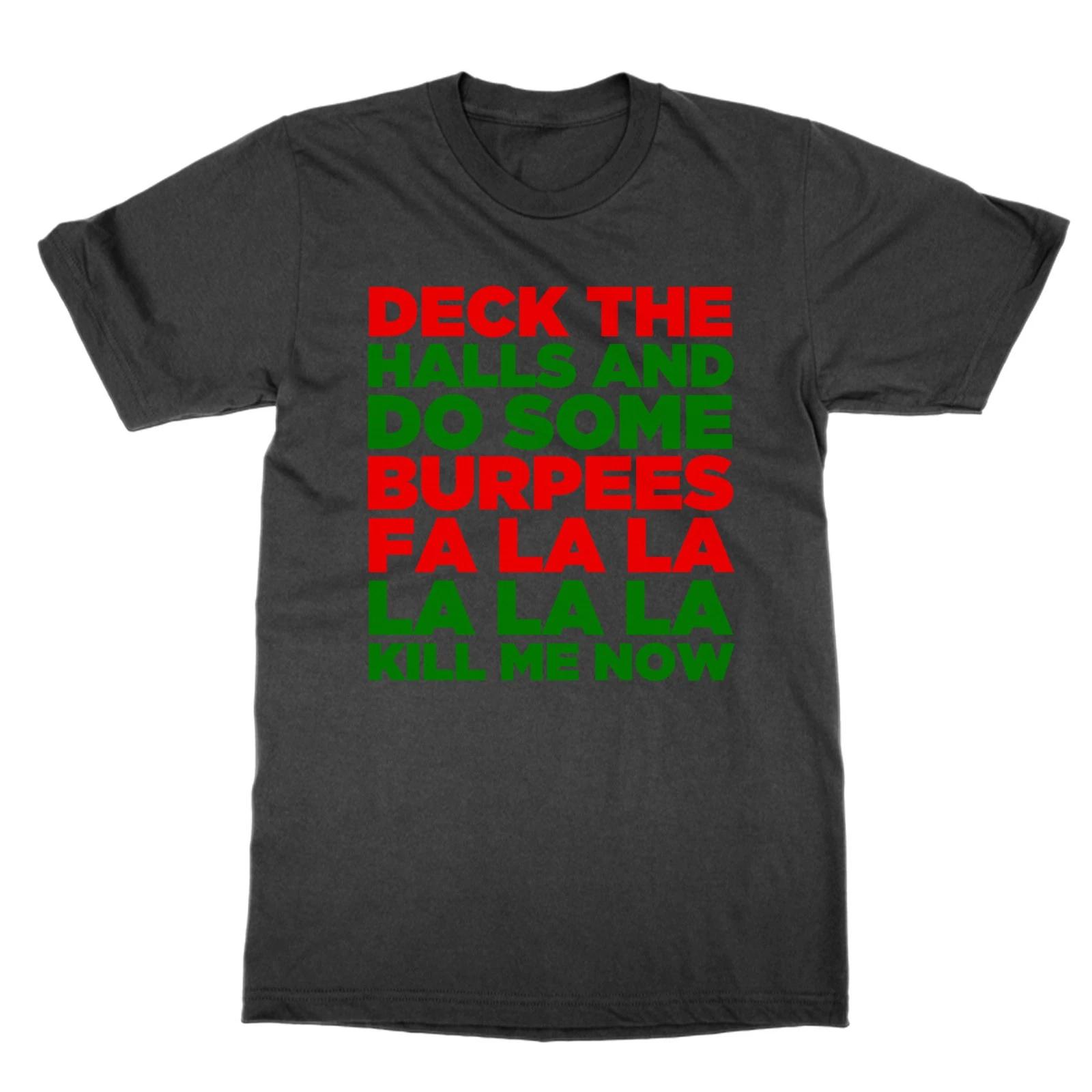 

Deck The Halls And Do Some Burpees T-Shirt Fitness Bunny Gift Xmas Top L