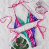 Splicing Halter High Leg Cut Strappy Two-Pieces Bikini Set Bikini Female Swimsuit Bathing Suit Women Swimwear Bather Swim