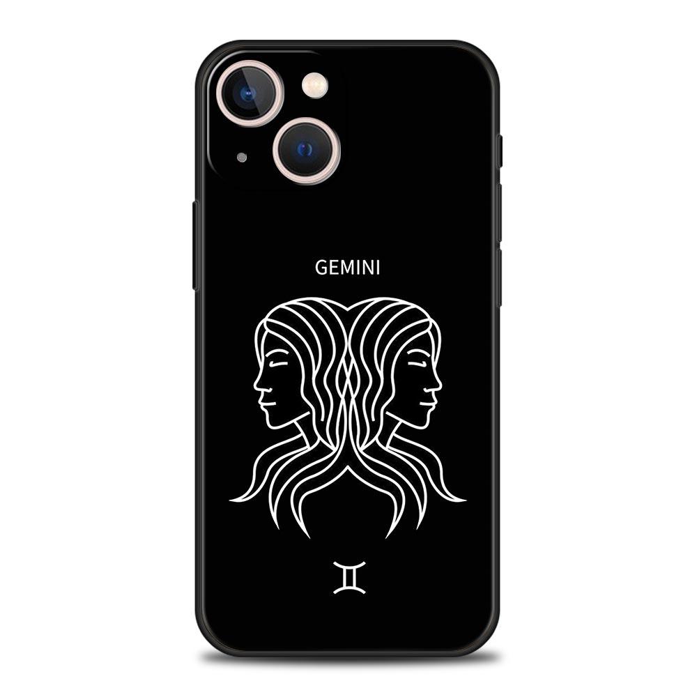Twelve Constellations Luxury Phone Case For iPhone 16 13 15 14 12 11 Pro MAX XR X SE XS 7 8 Plus Soft TPU Shockproof Cover