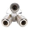 3-Wege Schnellverbinder Edelstahl Vernickelt Perlnickel Pneumatische Komponente G14in Gewinde
