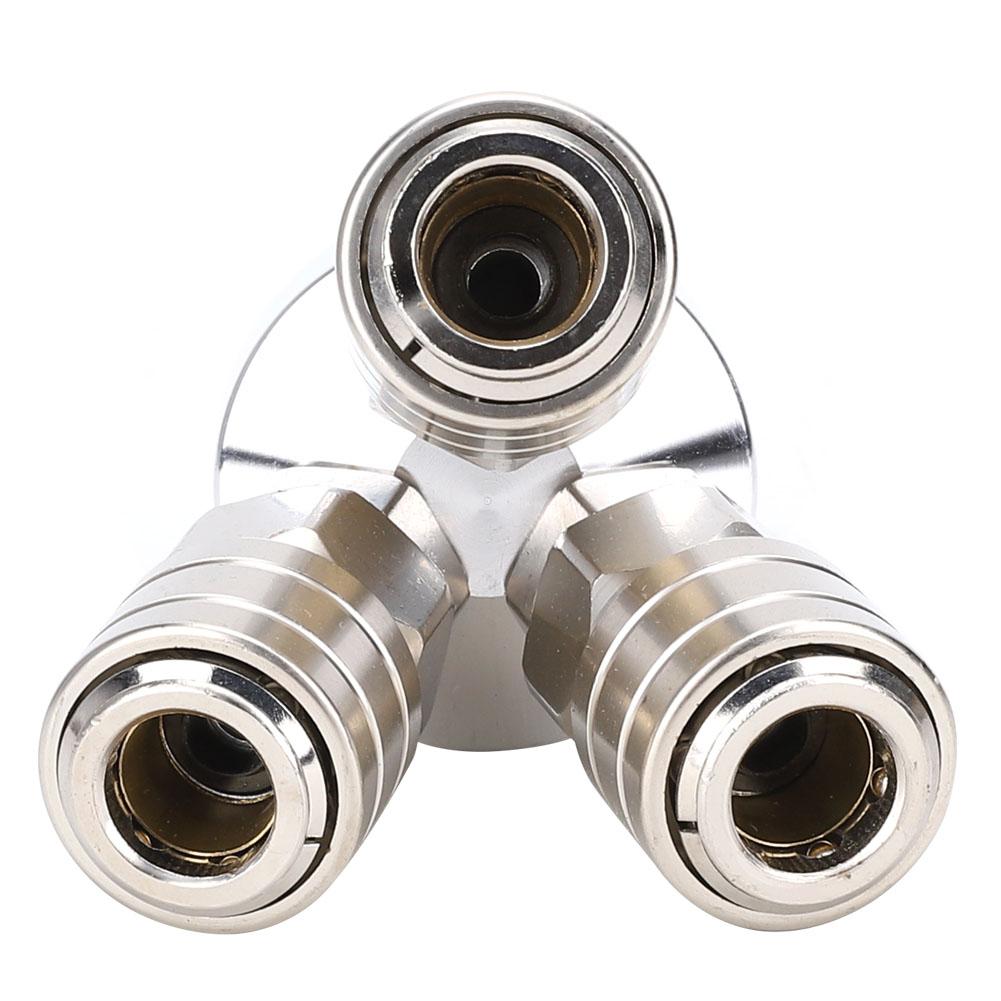 3-Wege Schnellverbinder Edelstahl Vernickelt Perlnickel Pneumatische Komponente G14in Gewinde