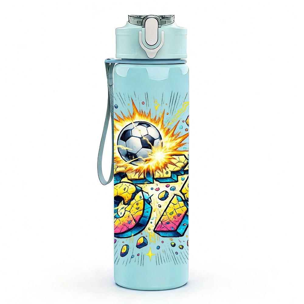 1PC Color Burst Sport Graffiti Art Print 750ml Color Plastic Sports Water Bottle Leakproof Flip Straw Lid Suitable for Sports Office Home Use