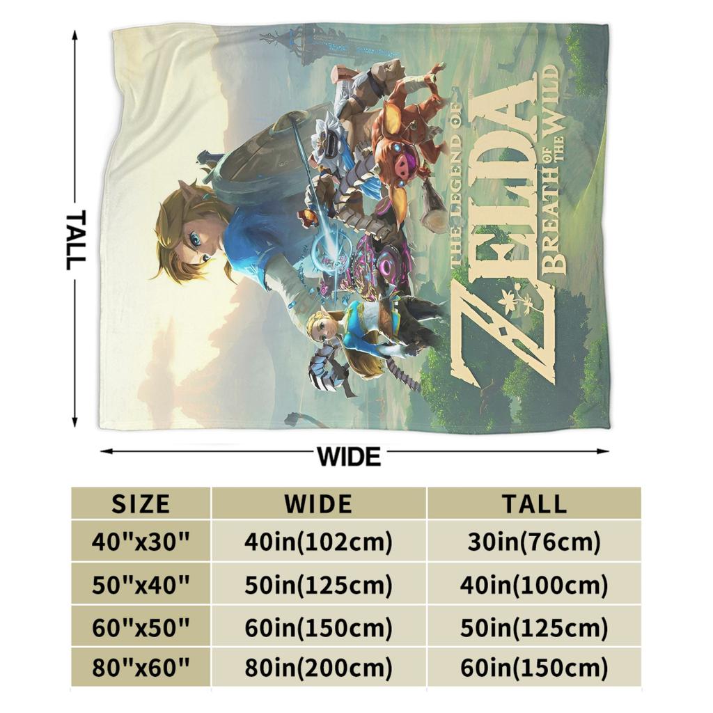 Z-Zeldas Breath Of The Wild Blanket Plush Funny Breathable Throw Blanket for Bed Sofa Decoration,