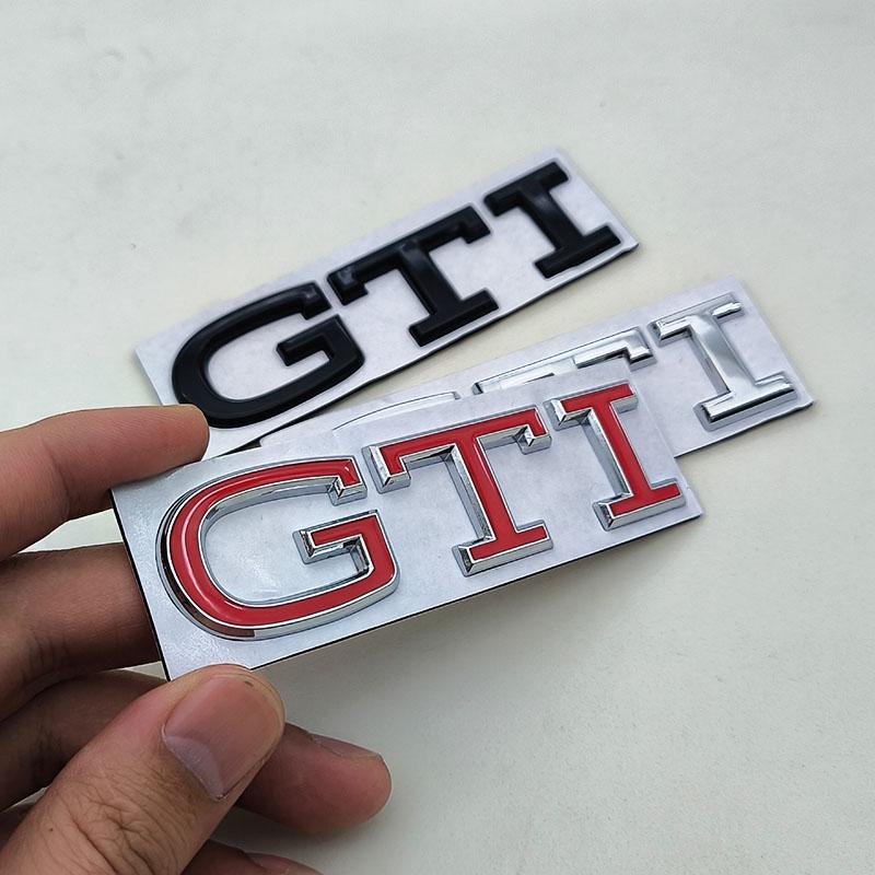 BSK1 Per VOLKSWAGEN VW GTI Nuovo Logo 3D in Metallo Cromato Nero Rosso Lettere Emblema GTI Adesivi Badge Posteriore del Bagagliaio Auto Per Volkswagen VW Golf in2