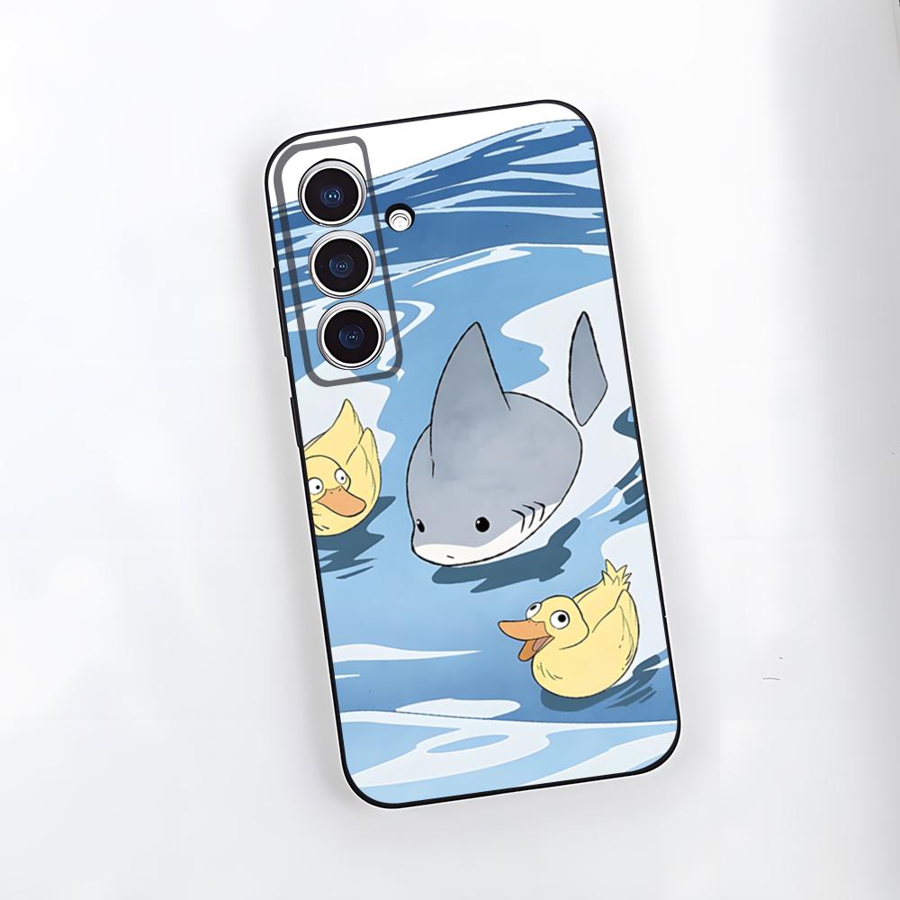 Cute Anime Shark Phone Case For Samsung A25 A13 A33 5G A54 A36 A35 A56 A52 A14 Shockproof Soft Cover