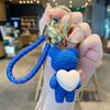 Resin Heart Bear - Blue