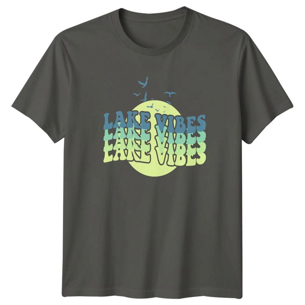 Lake Vibes Unisexs TShirt Lake Life Outdoor Recreation Gift For Him S