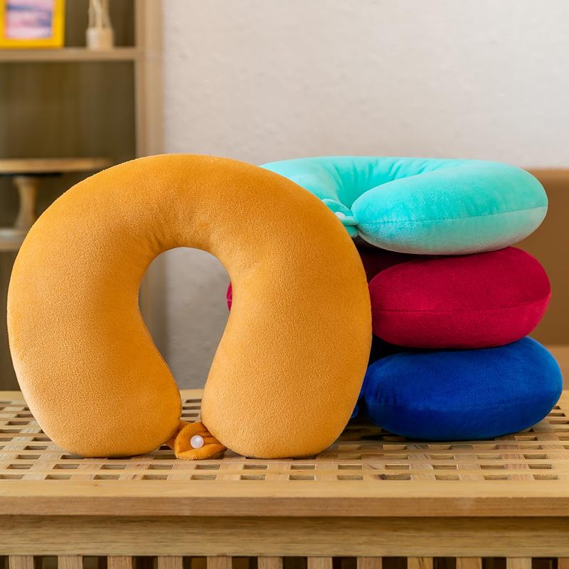 Cotton Neck Pillow Memory Foam Neck Protector U-shaped Pillow Office Lunch Break Sleeping Travel Pillow U-shaped Cervical Spine Pillow Neck Protector