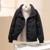 Winter Short Down Cotton Jacket for Women with Stand Collar and Stylish Design