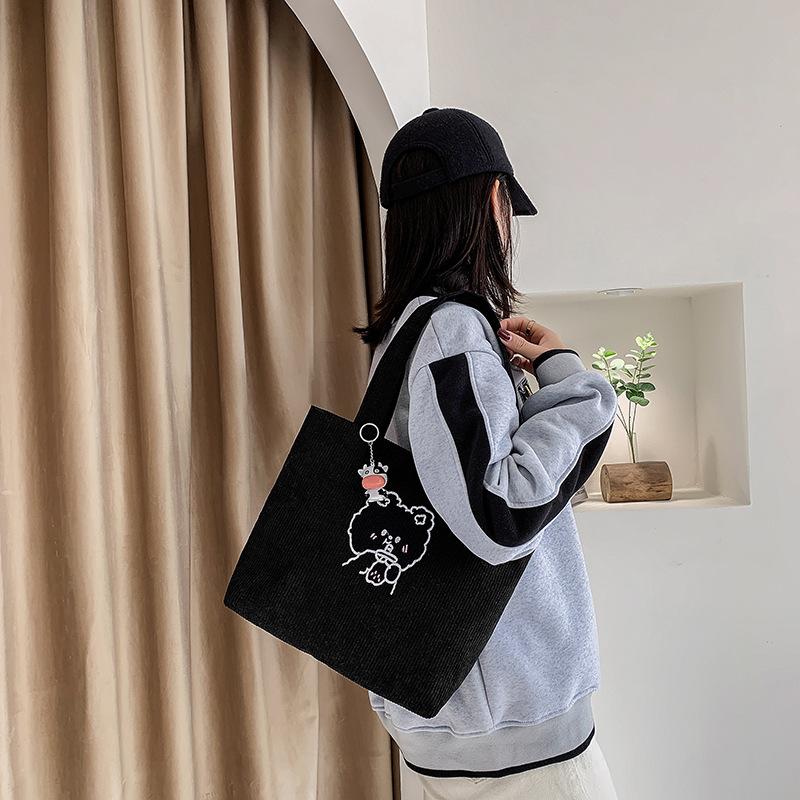 Corduroy women's bag 2 new shoulder bag casual simple handbag