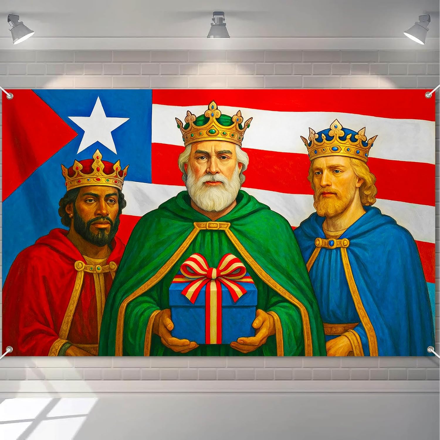 Three Kings Banner 71x43 Inch Three Wise Men Nativity Scene Holiday Backdrop Star of Bethlehem Religious Background for Indoor Outdoor Xmas Party разноцветные