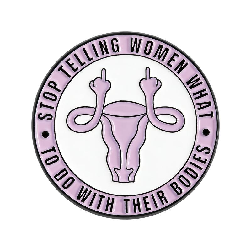 Uterus Womb Enamel Pins Feminism Quotes Brooches Lapel Badges My Body My Bhoice My Mind My Power Jewelry Gift for Friends