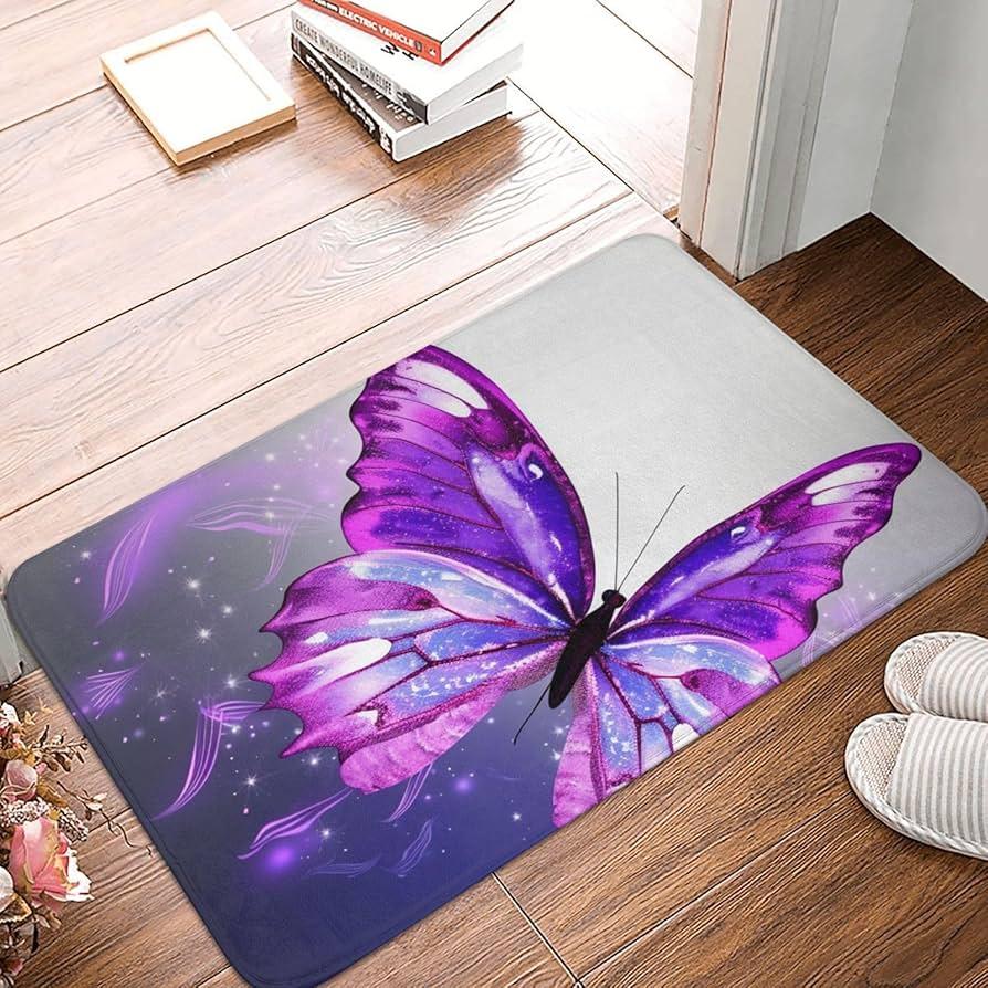 

Butterfly Pattern Doormat Elegant Modern Daily Indoor Carpet Soft Non-Slip Entryway Rug for Living Room Bedroom Hallway Kitchen 40x60cm