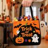 Ghost And Bat Candy Bag Halloween Trick or Treat Bag, Felt Goodie with Pumpkin Patches, Tote Large for Kids, Party Favor, Haunted House Decor Stiff